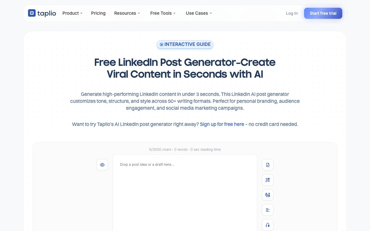 Taplio — website screenshot