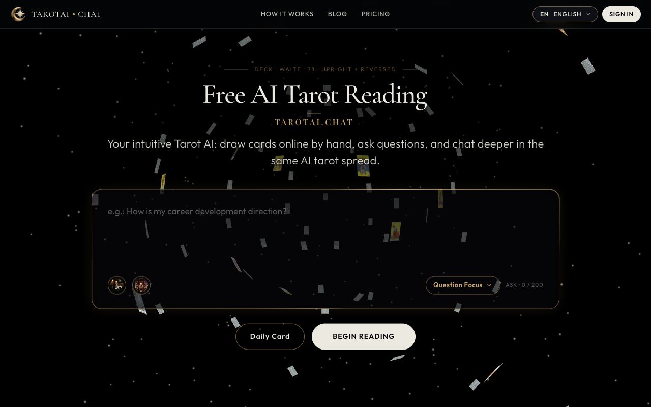 TAROTAI.CHAT — schermata del sito web