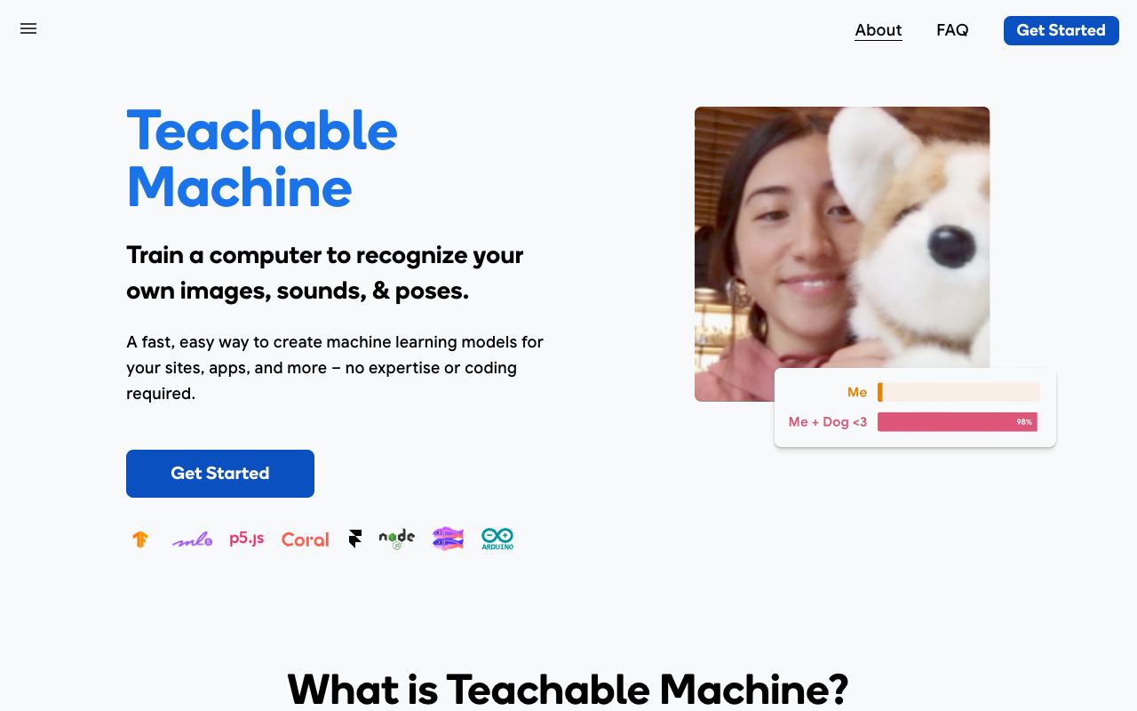 Teachable Machine — website screenshot