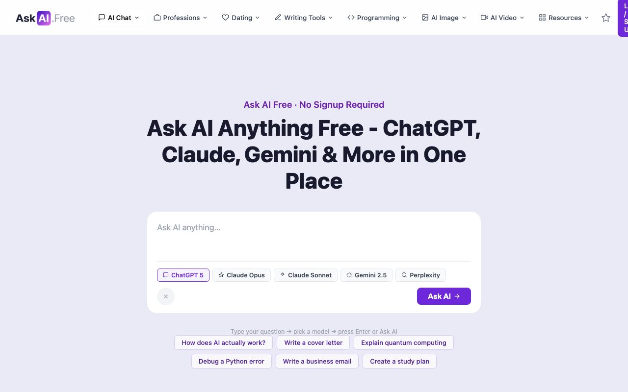 AskAI — website screenshot