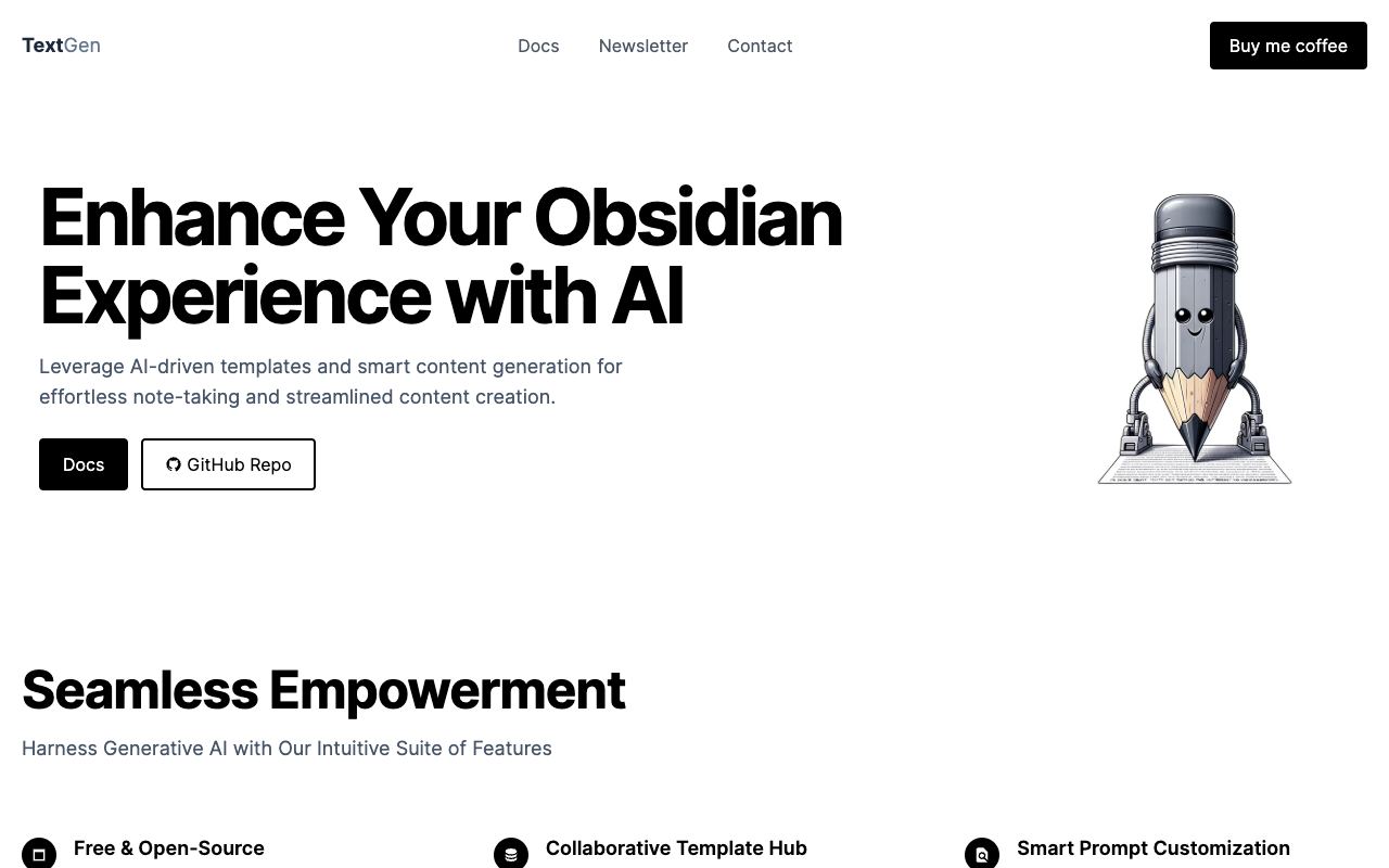 TextGen — website screenshot