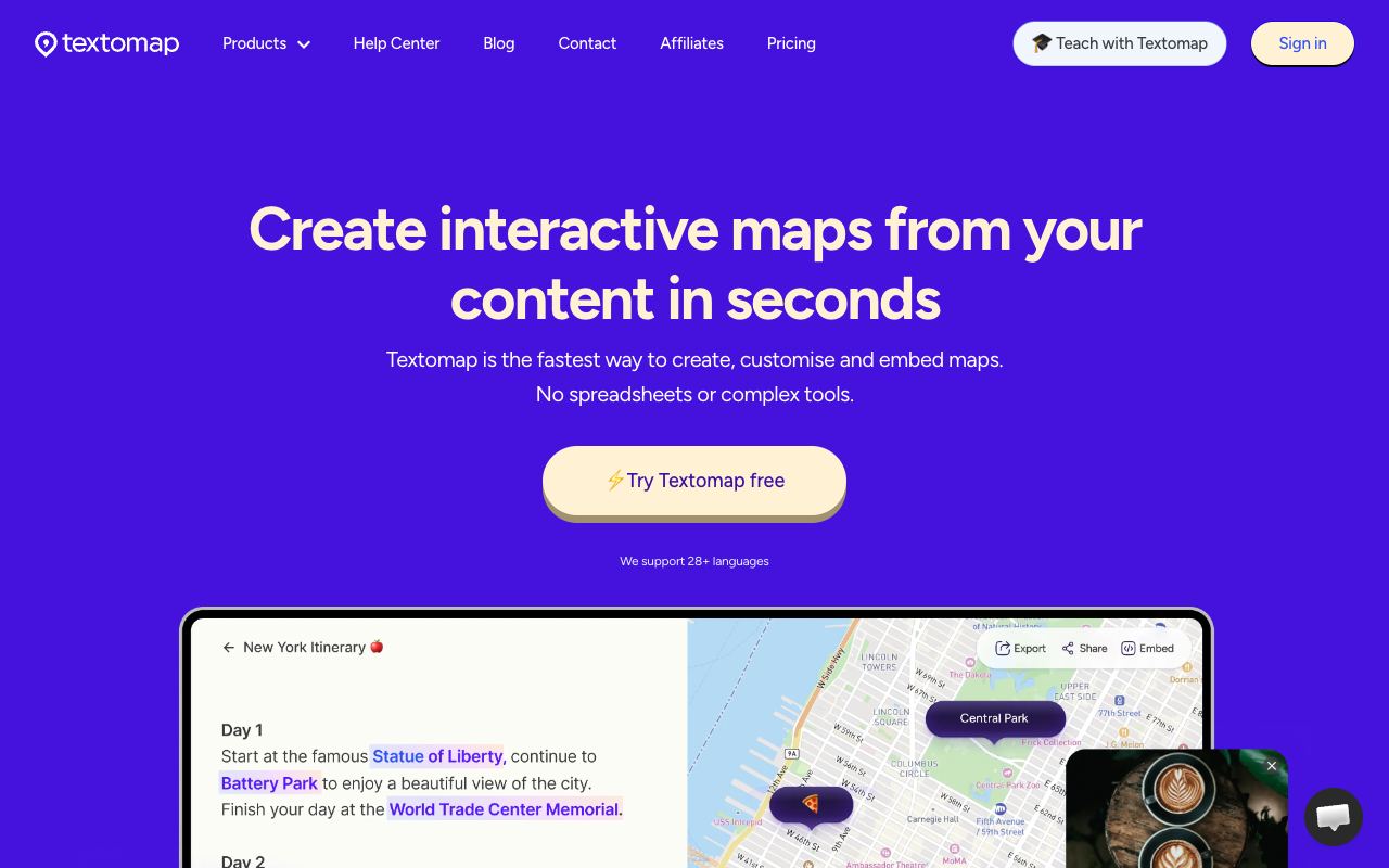 Textomap — website screenshot