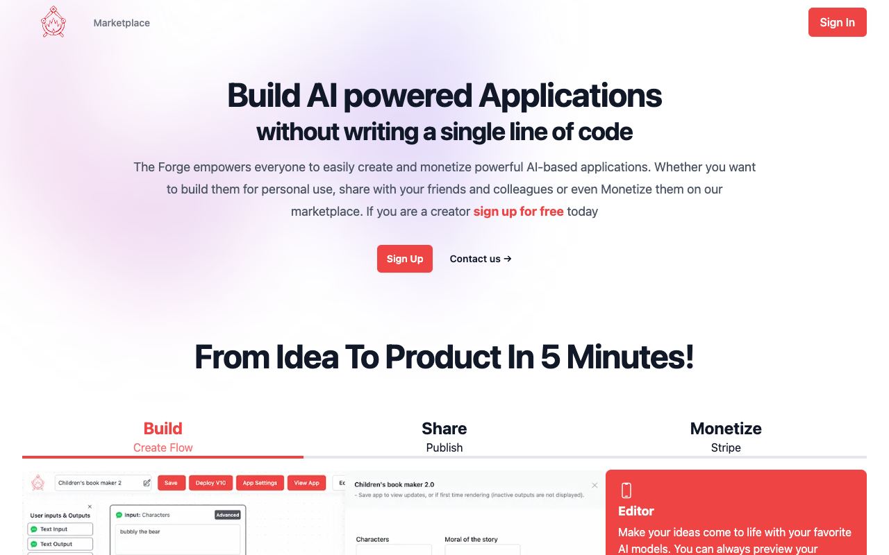 The Forge — website screenshot