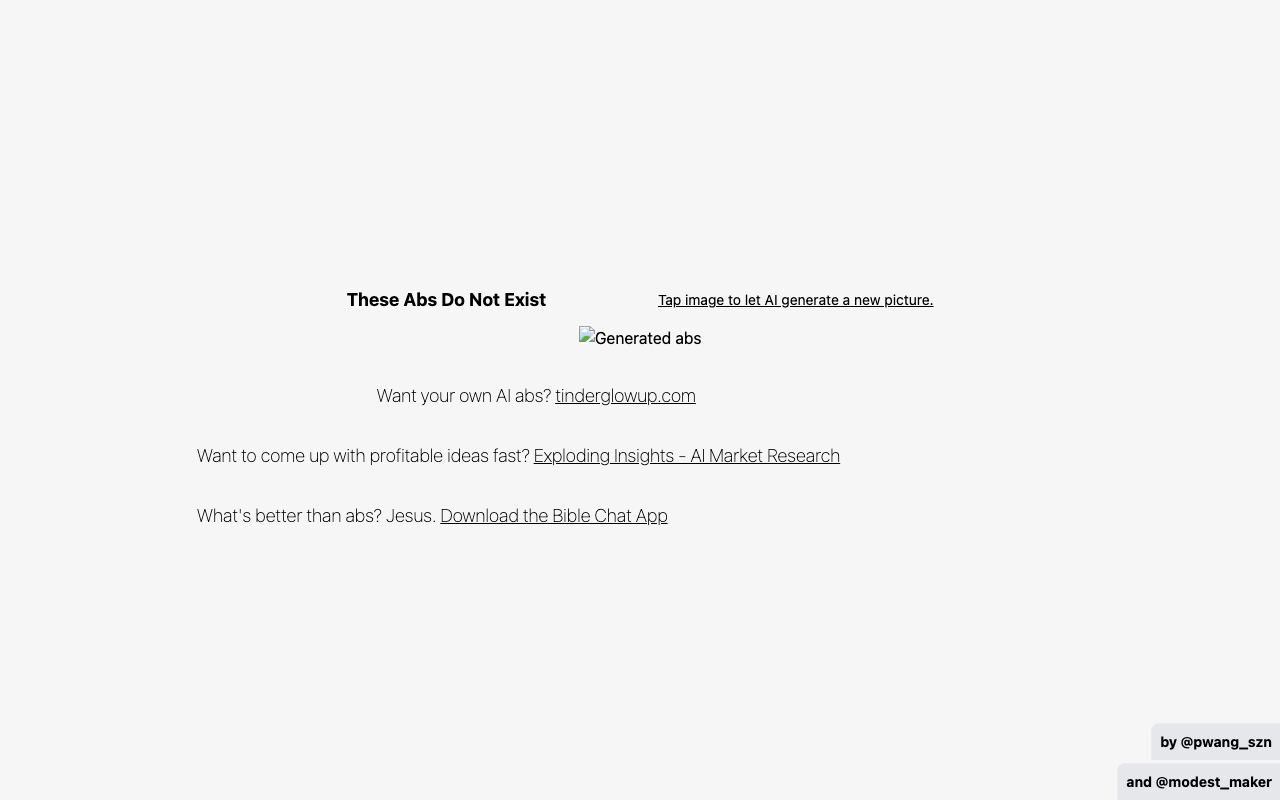 These Abs Do Not Exist — website screenshot