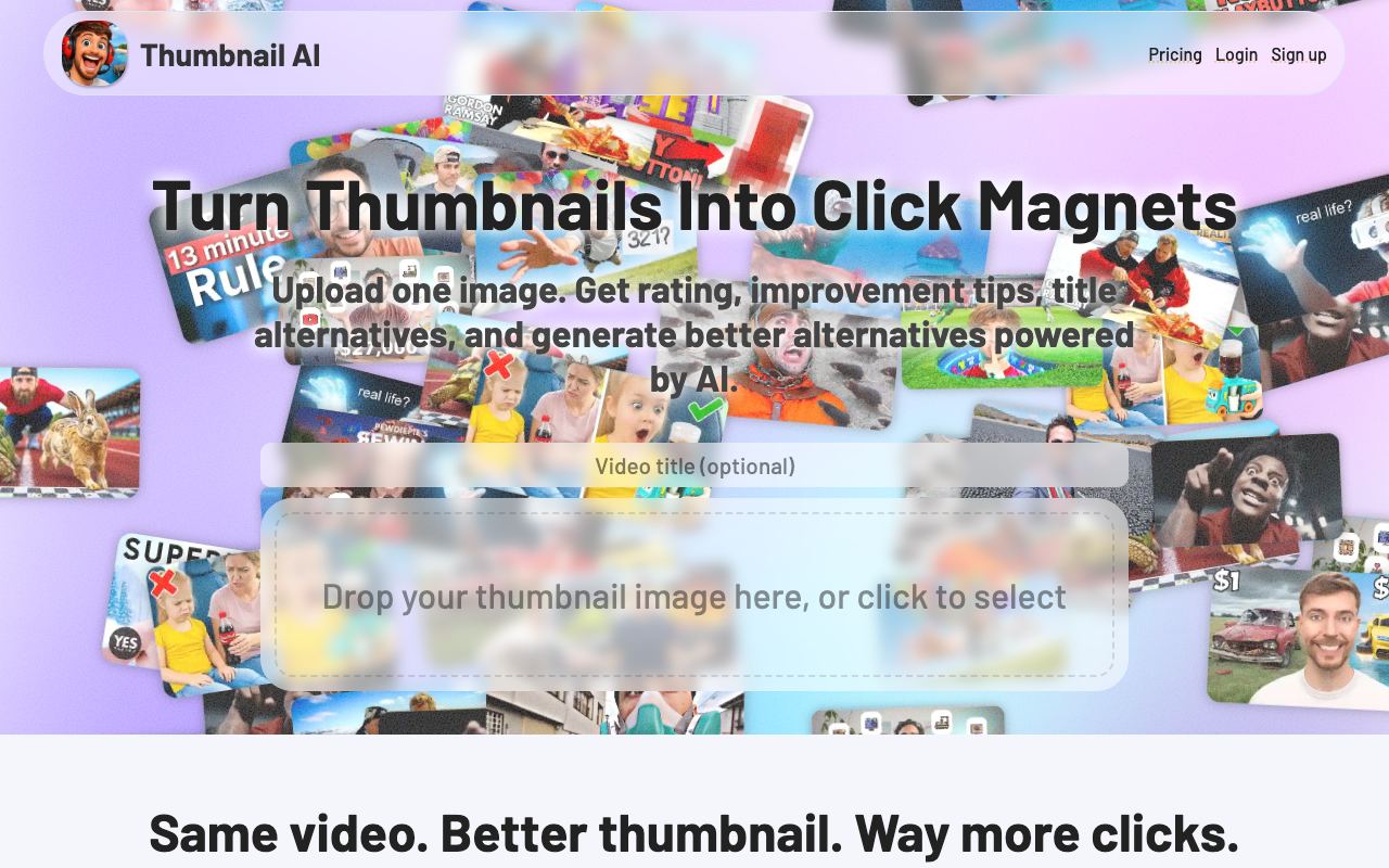 Thumbnail AI — website screenshot