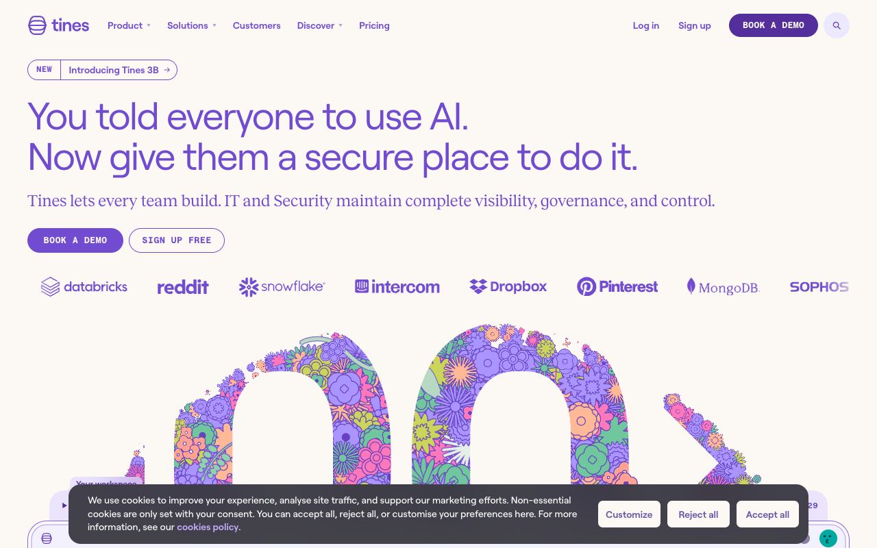 Tines — site ekran görüntüsü
