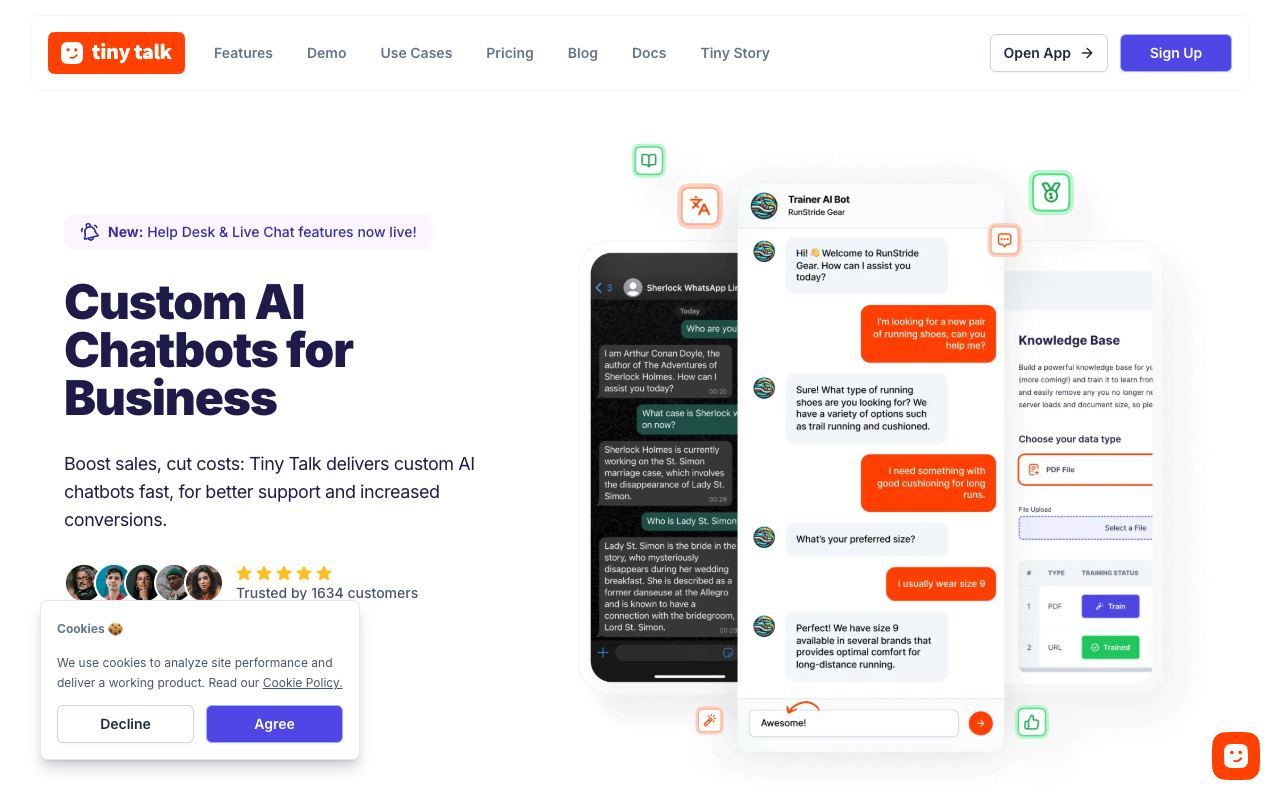 Tiny Talk — website screenshot