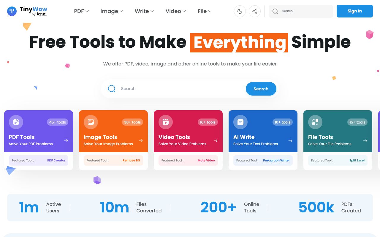 Tinywow — website screenshot
