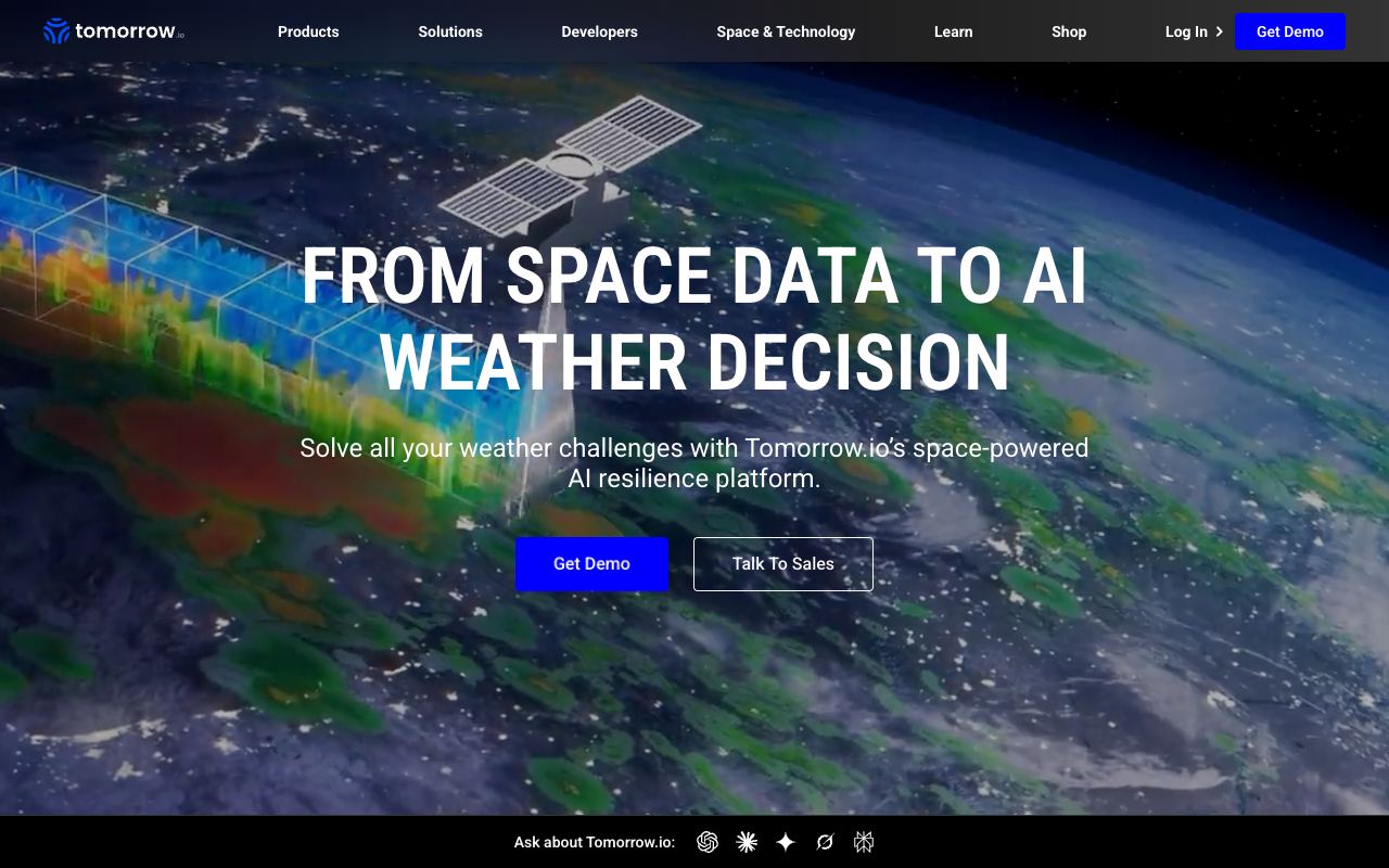 Tomorrow.io — website screenshot