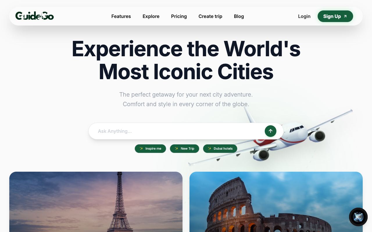 GuideGo — site ekran görüntüsü