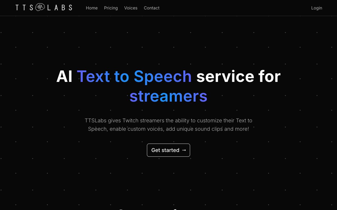 TTSLabs — website screenshot