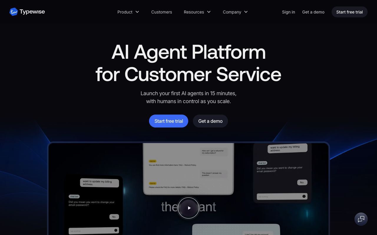 Typewise — website screenshot