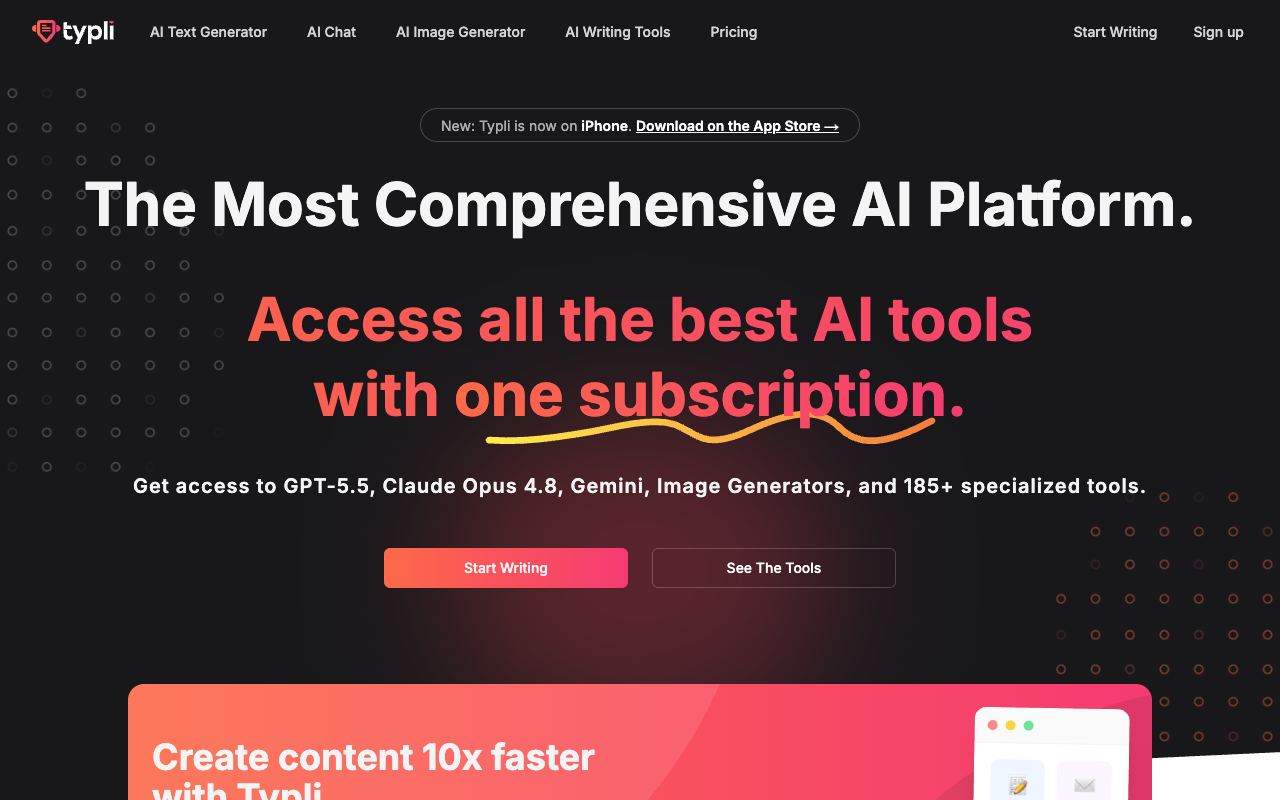 Typli — website screenshot