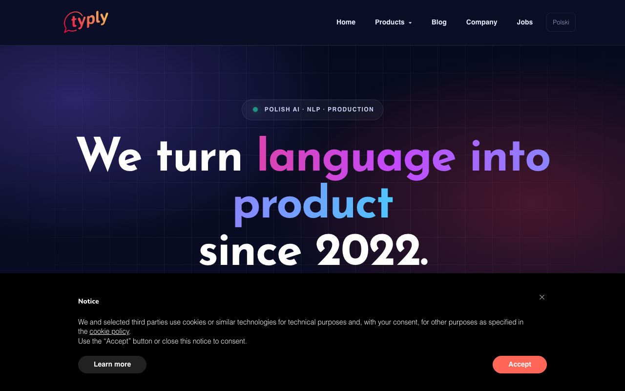 Typly — website screenshot