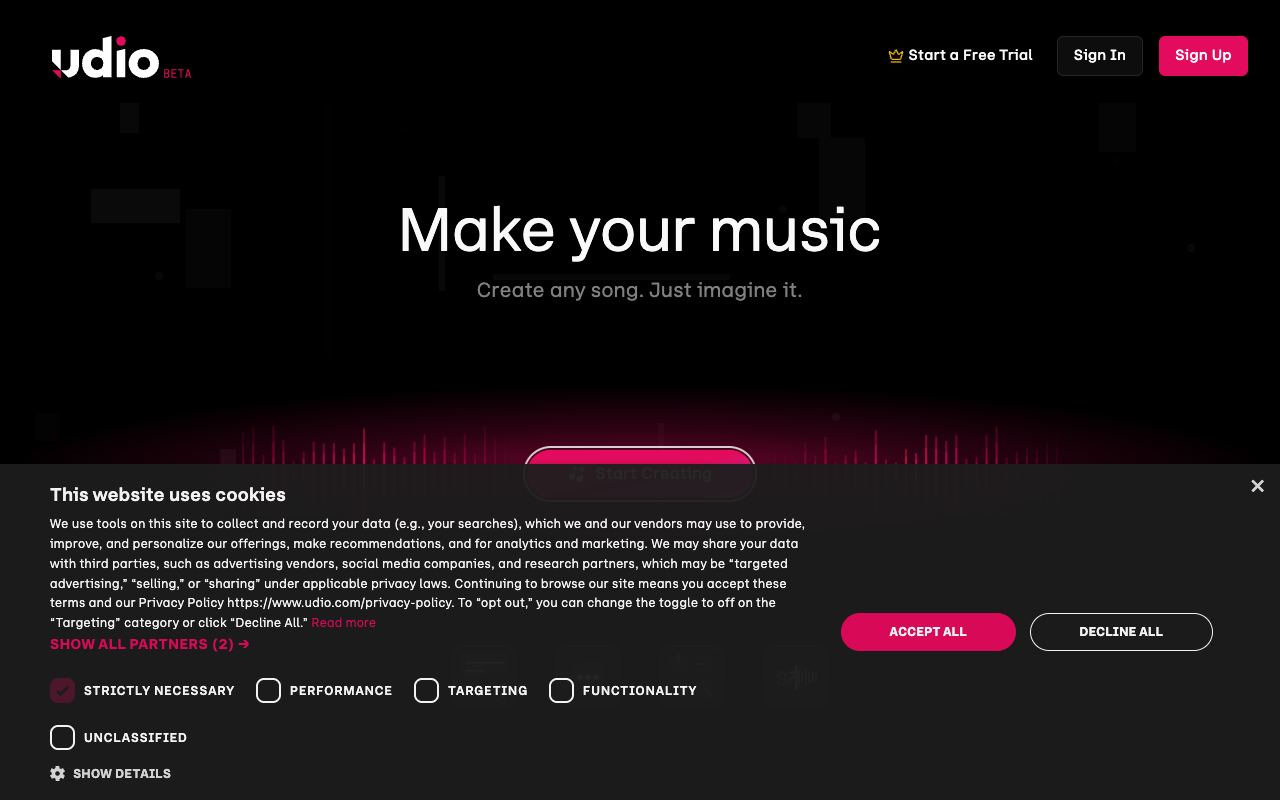 Udio — website screenshot
