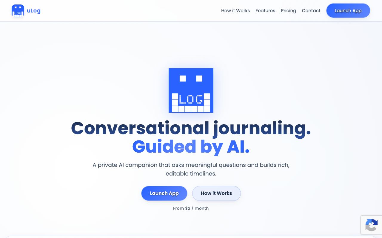 uLog — website screenshot