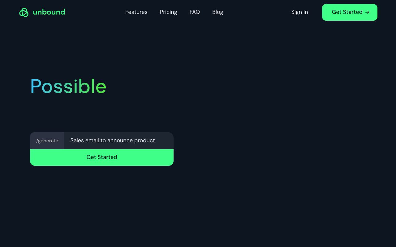 Unbound — website screenshot
