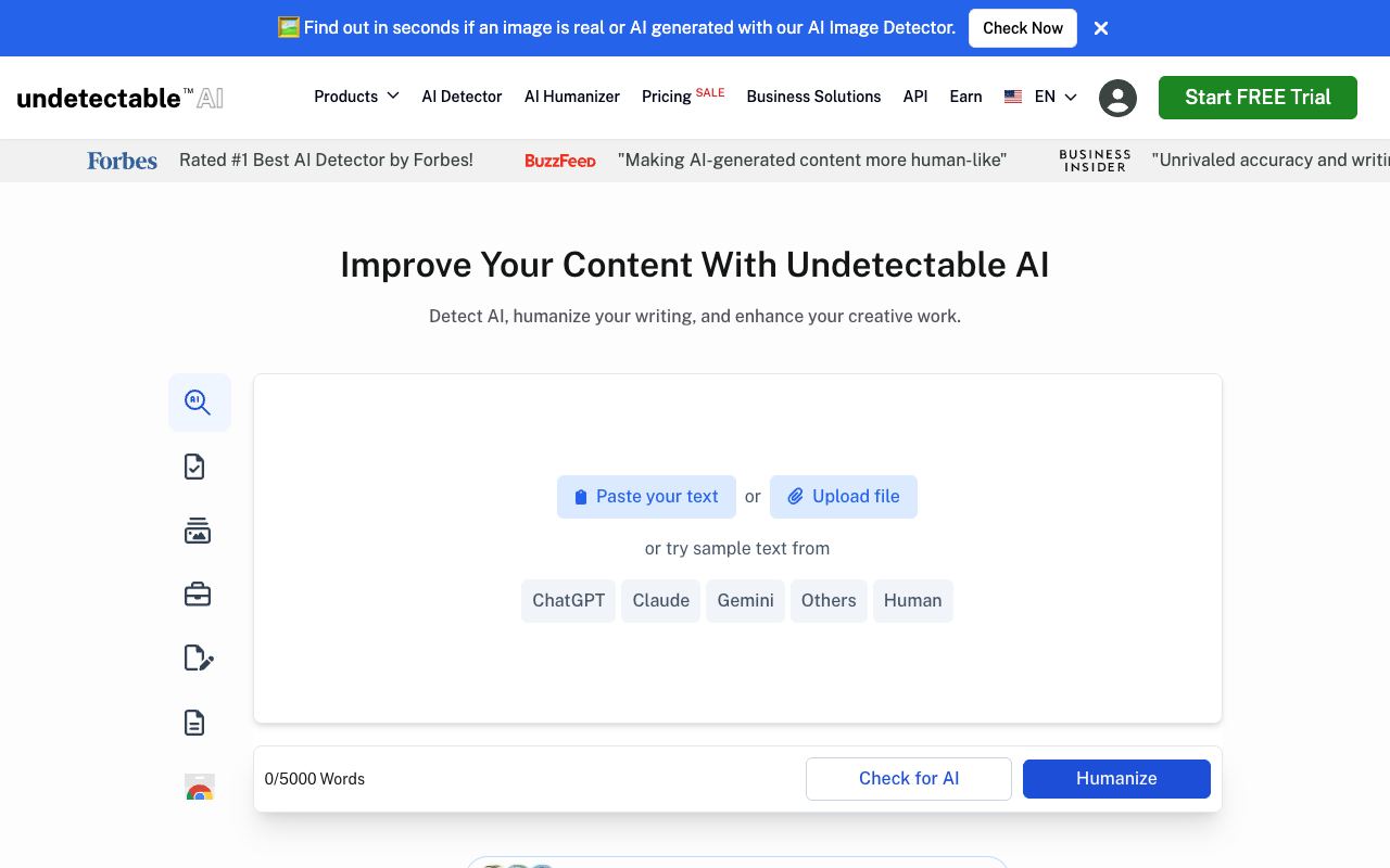 Undetectable AI — website screenshot