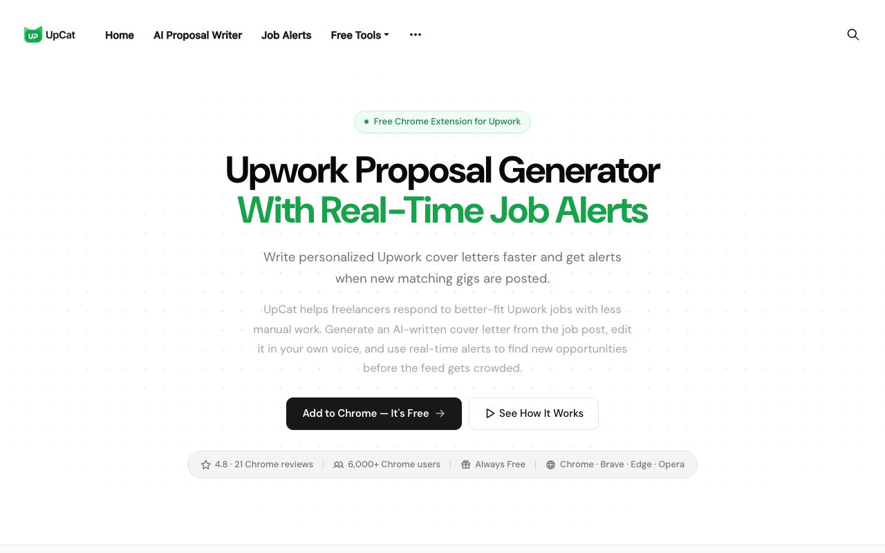 UpCat — website screenshot