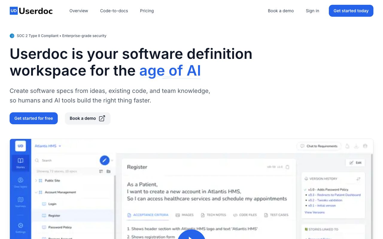 Userdoc — website screenshot