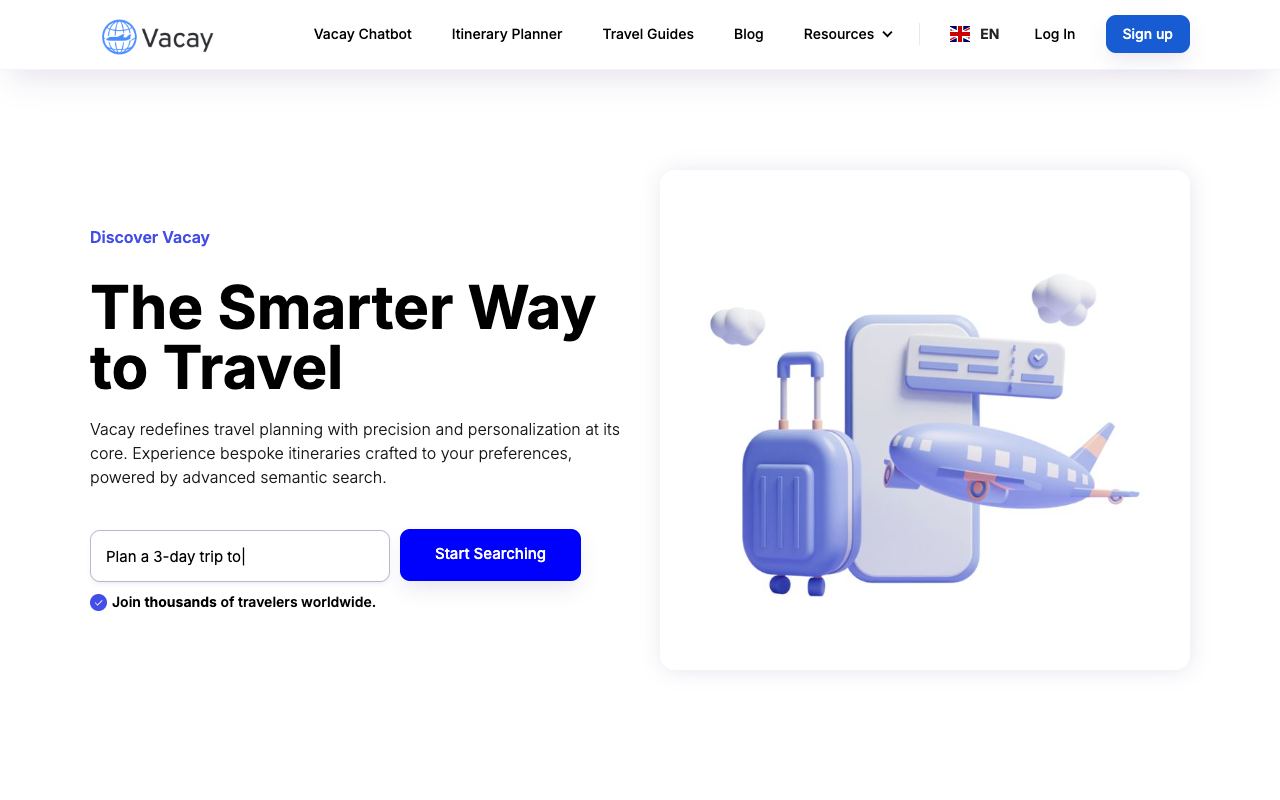Vacay — website screenshot