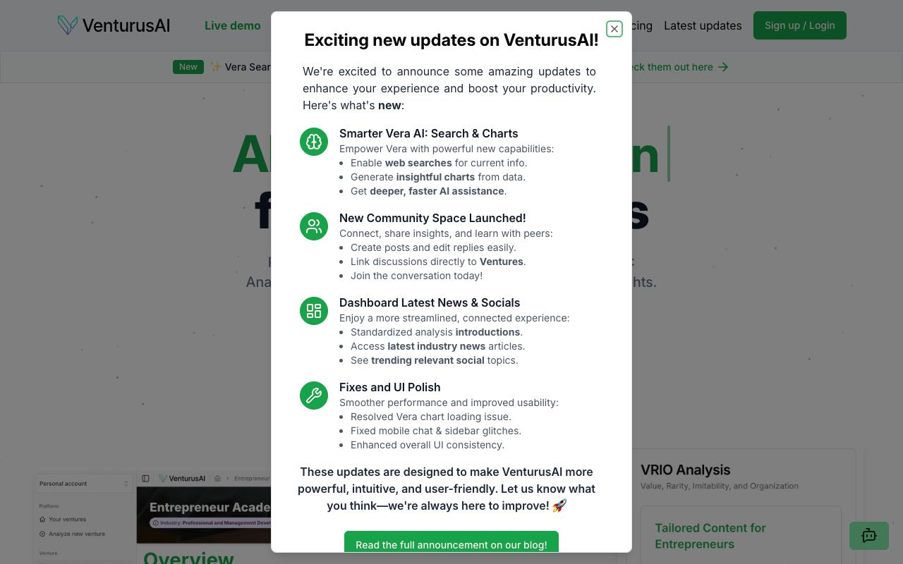 VenturusAI — website screenshot