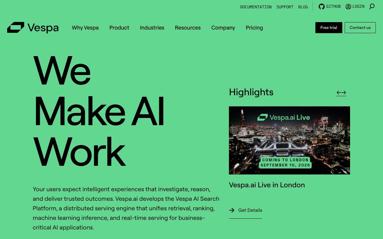 Vespa — website screenshot