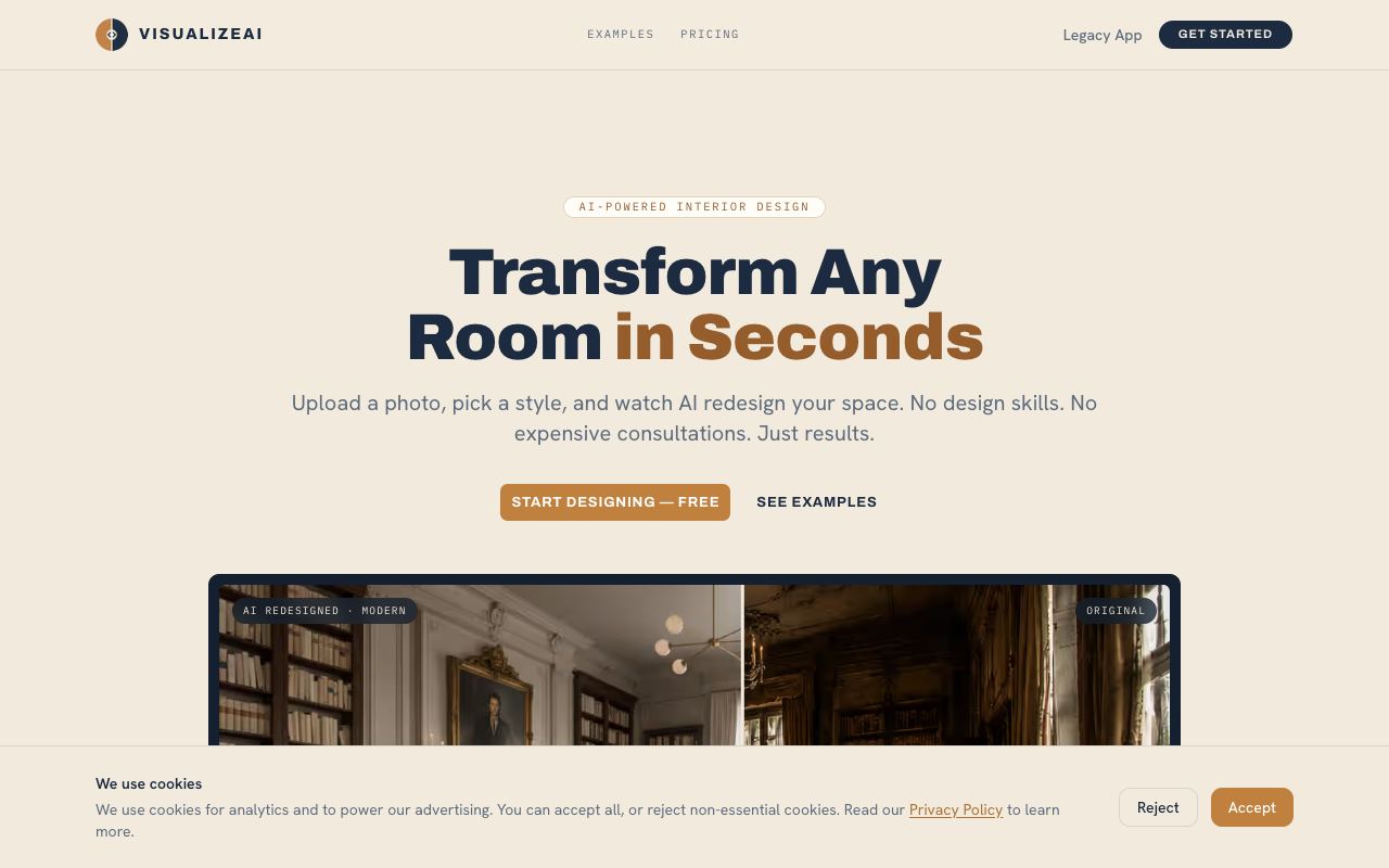 VisualizeAI — website screenshot
