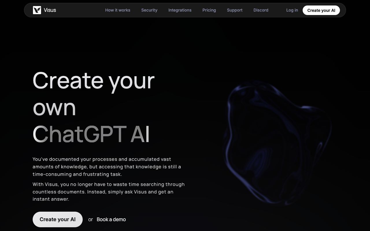 Visus — website screenshot