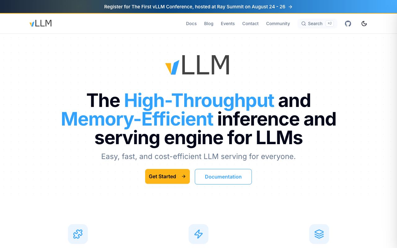 vLLM — website screenshot