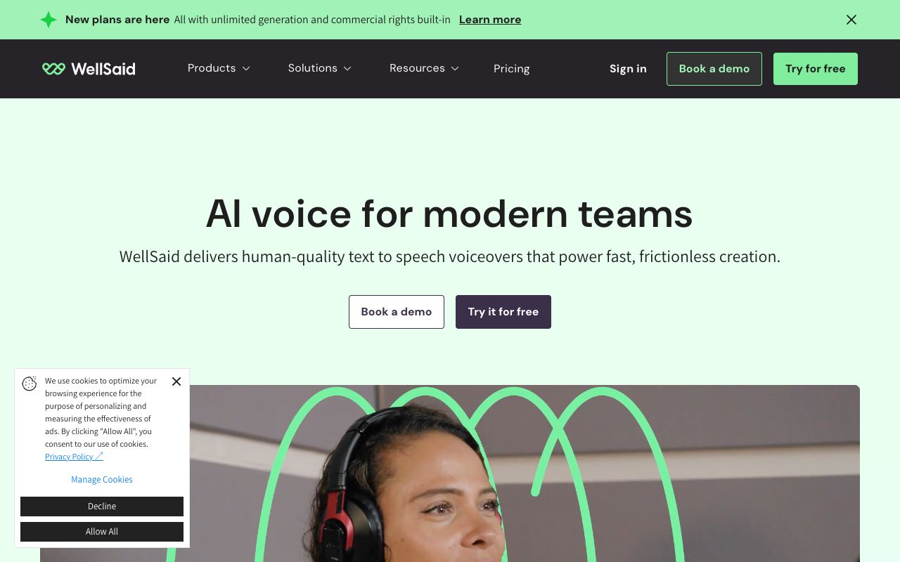 WellSaid — website screenshot