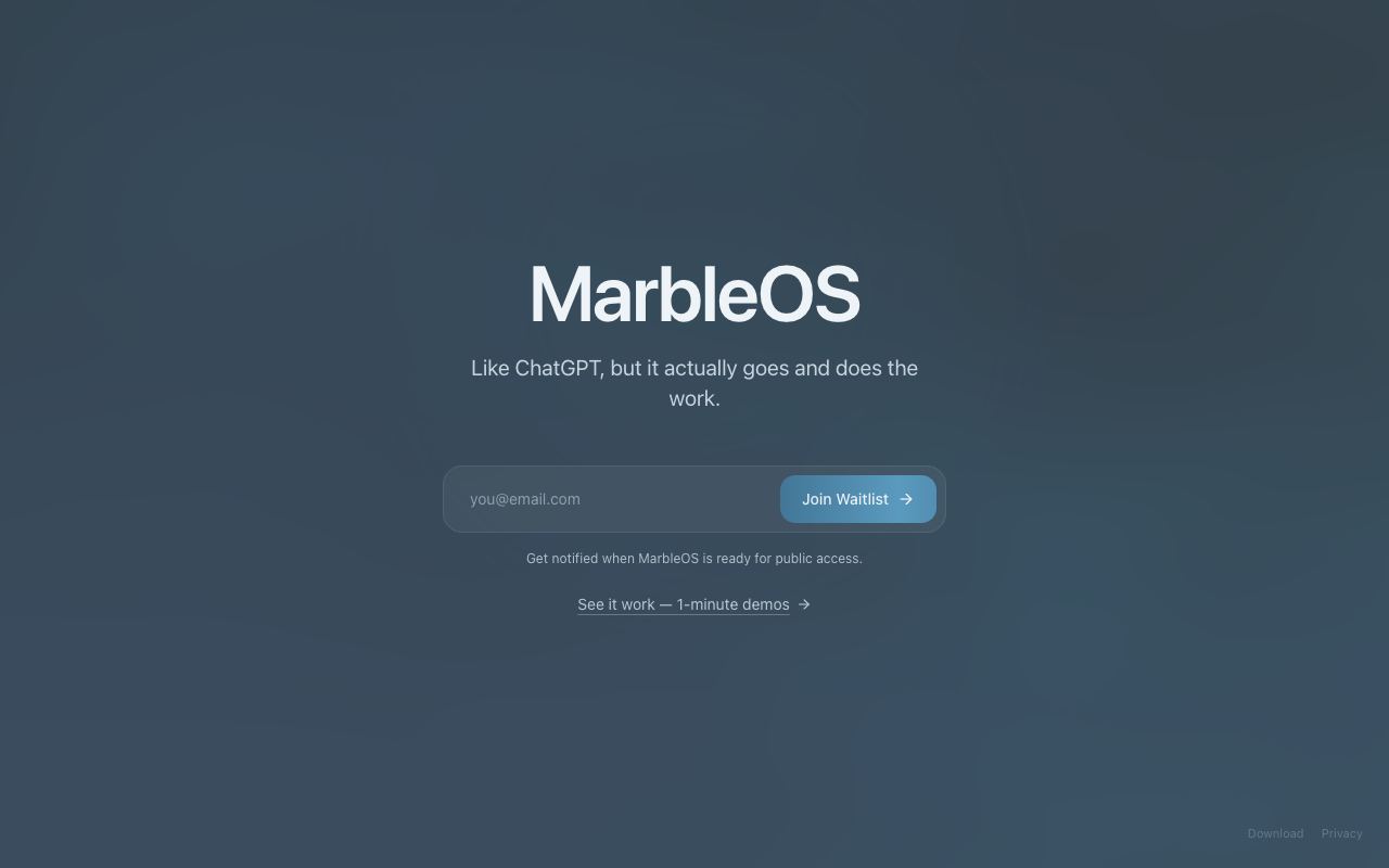 MarbleOS — website screenshot