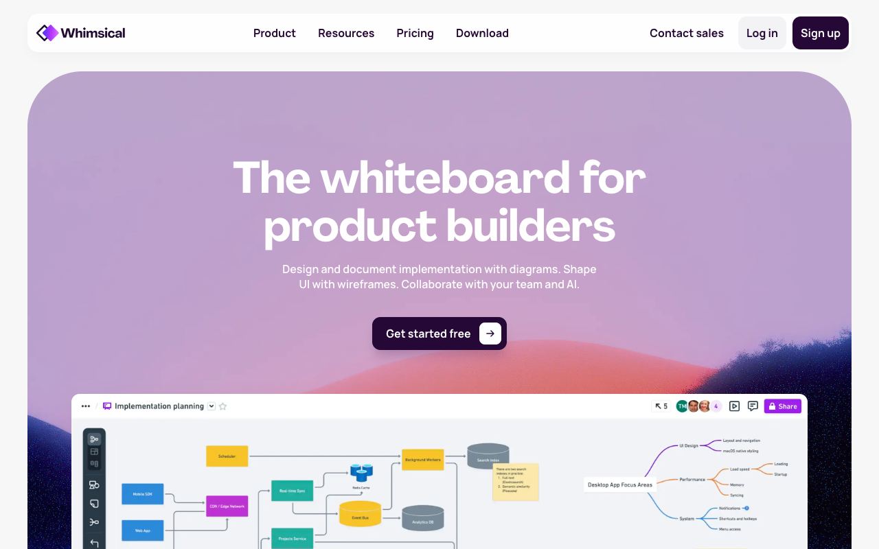 Whimsical — website screenshot