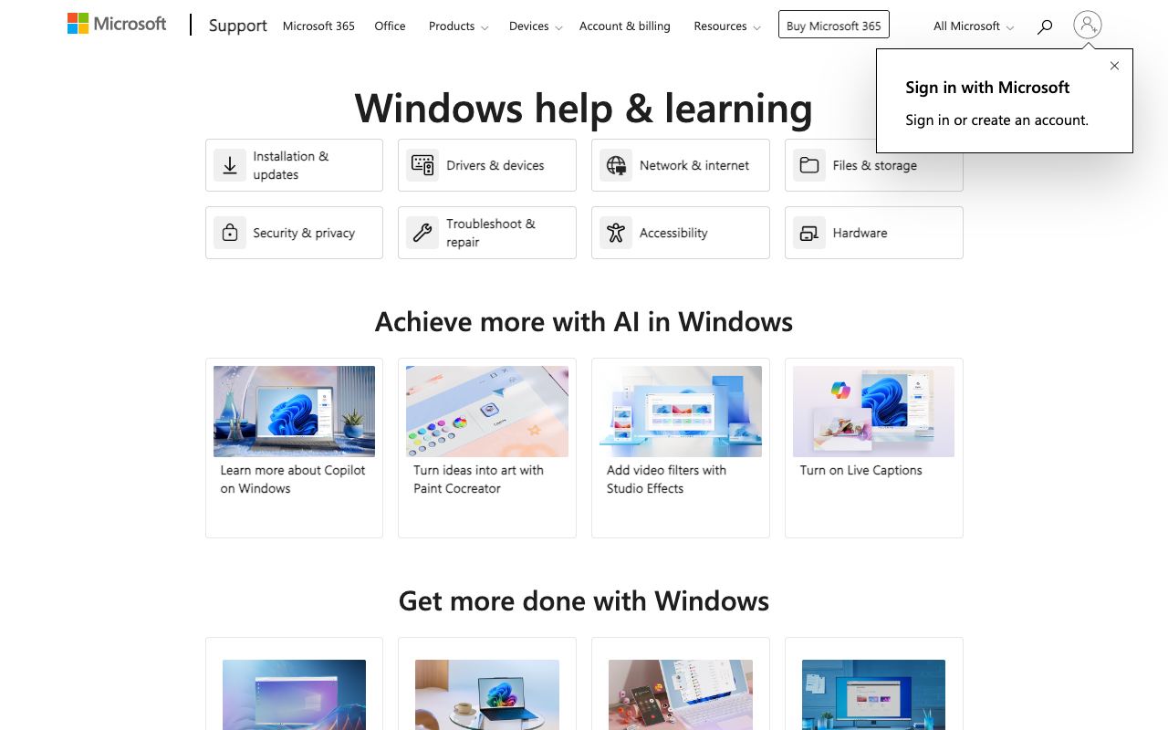 Windows Copilot — website screenshot