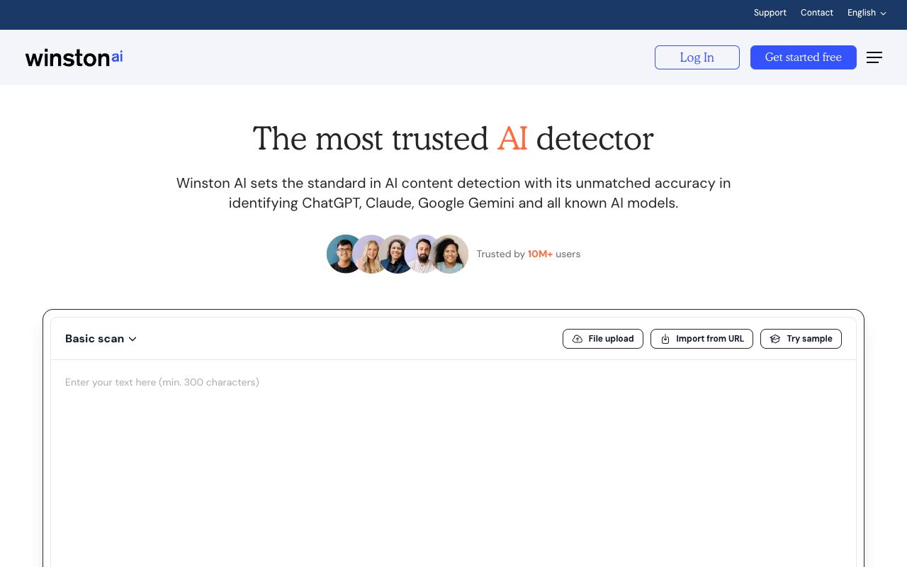 Winston AI — website screenshot
