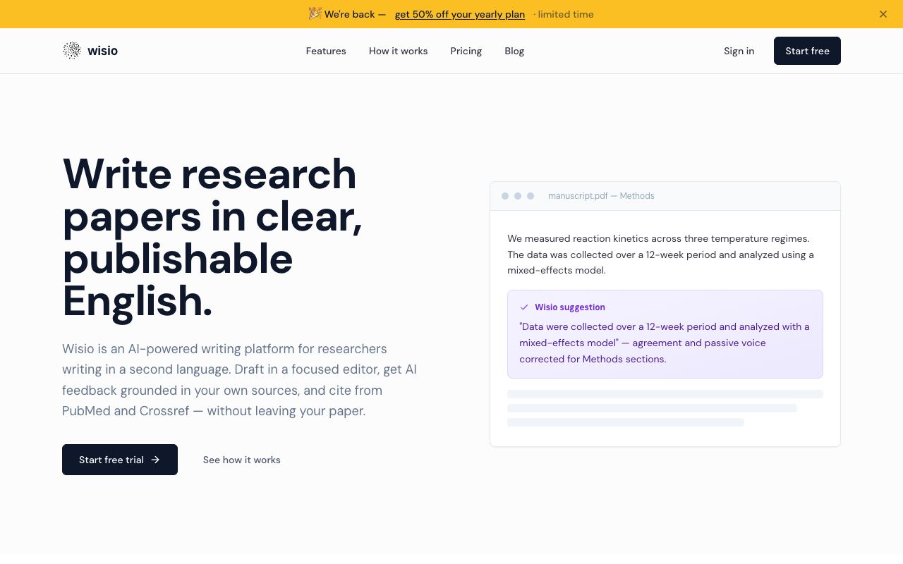 Wisio — website screenshot