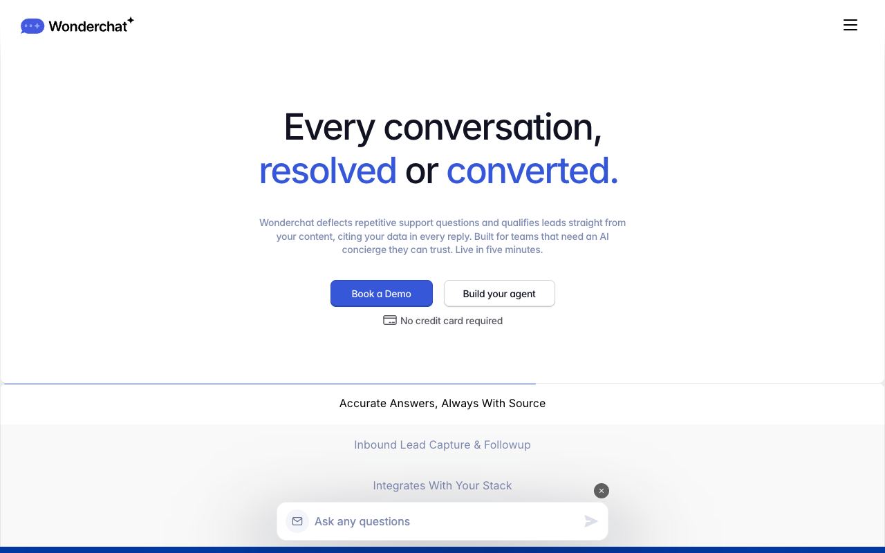 Wonderchat — website screenshot