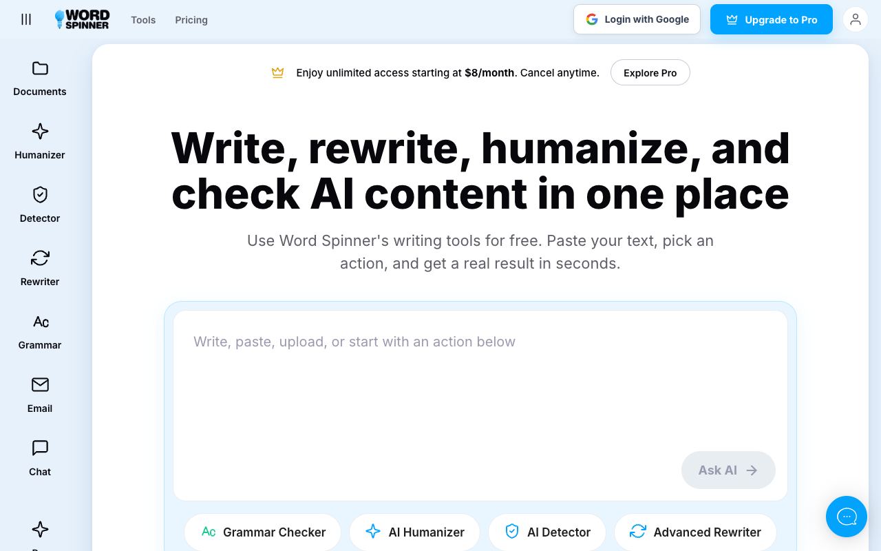 Word Spinner — website screenshot