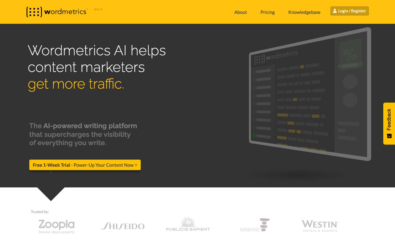 Wordmetrics — website screenshot