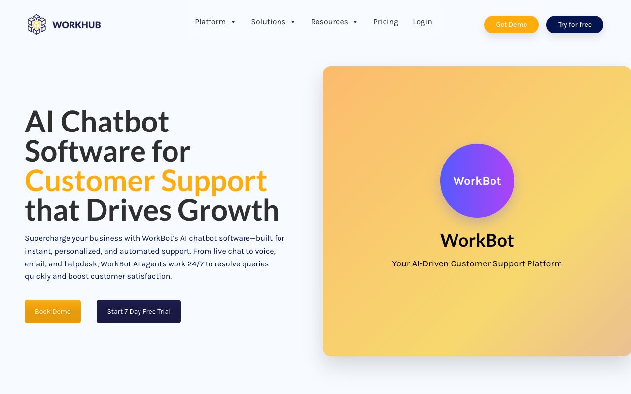 WorkBot — website screenshot
