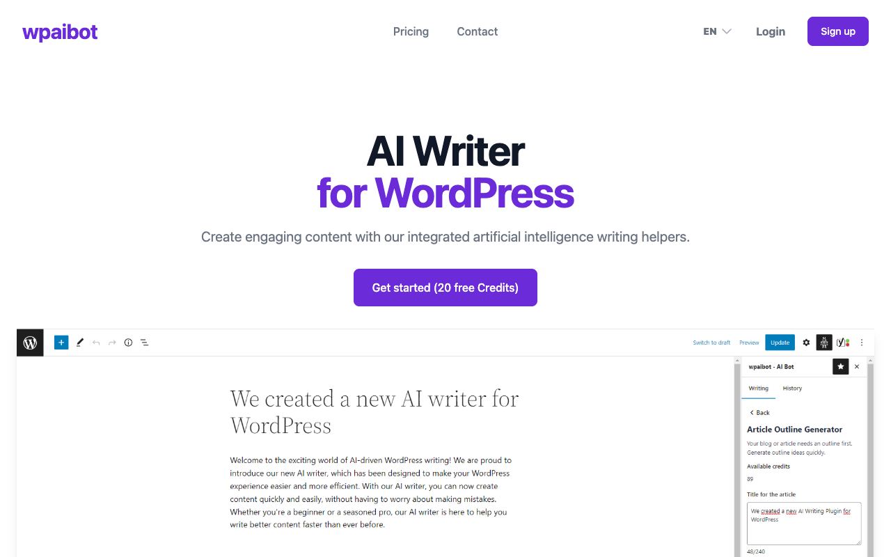 wpaibot — website screenshot
