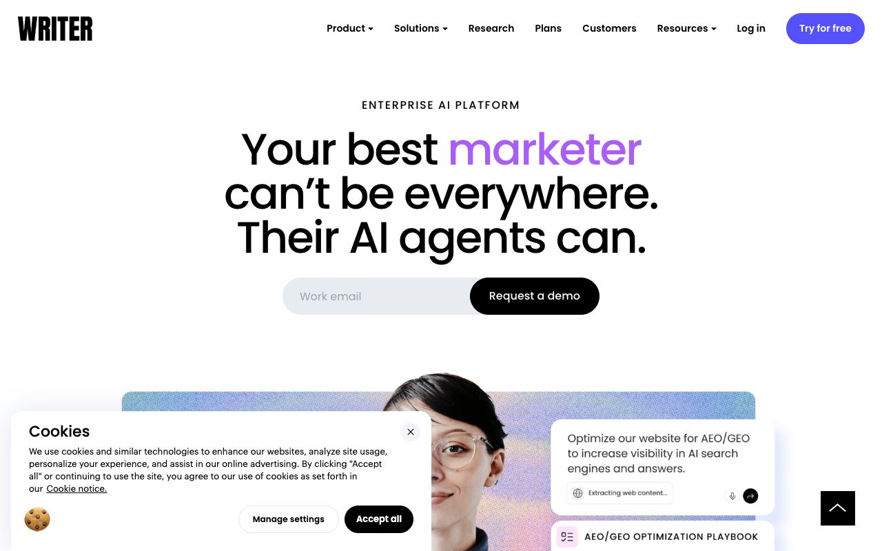 Writer — website screenshot
