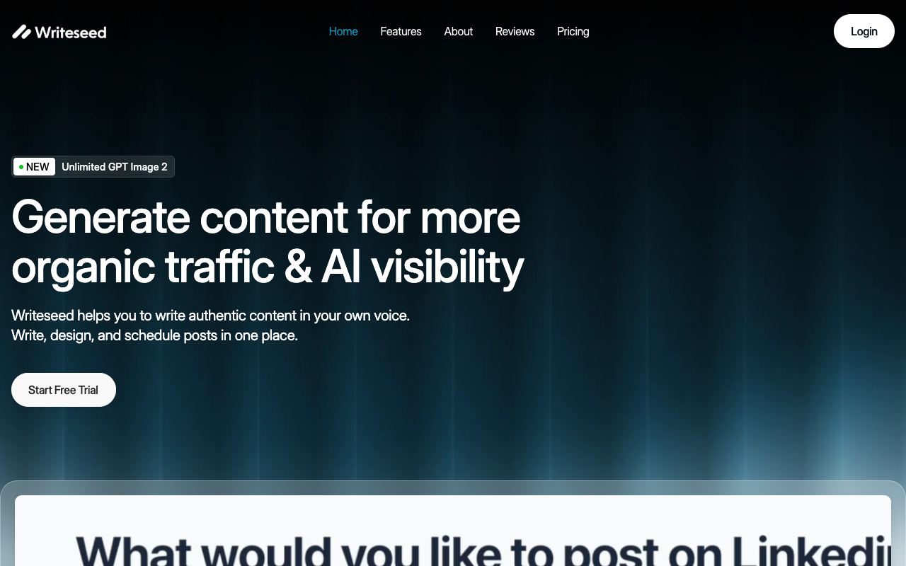Writeseed — website screenshot
