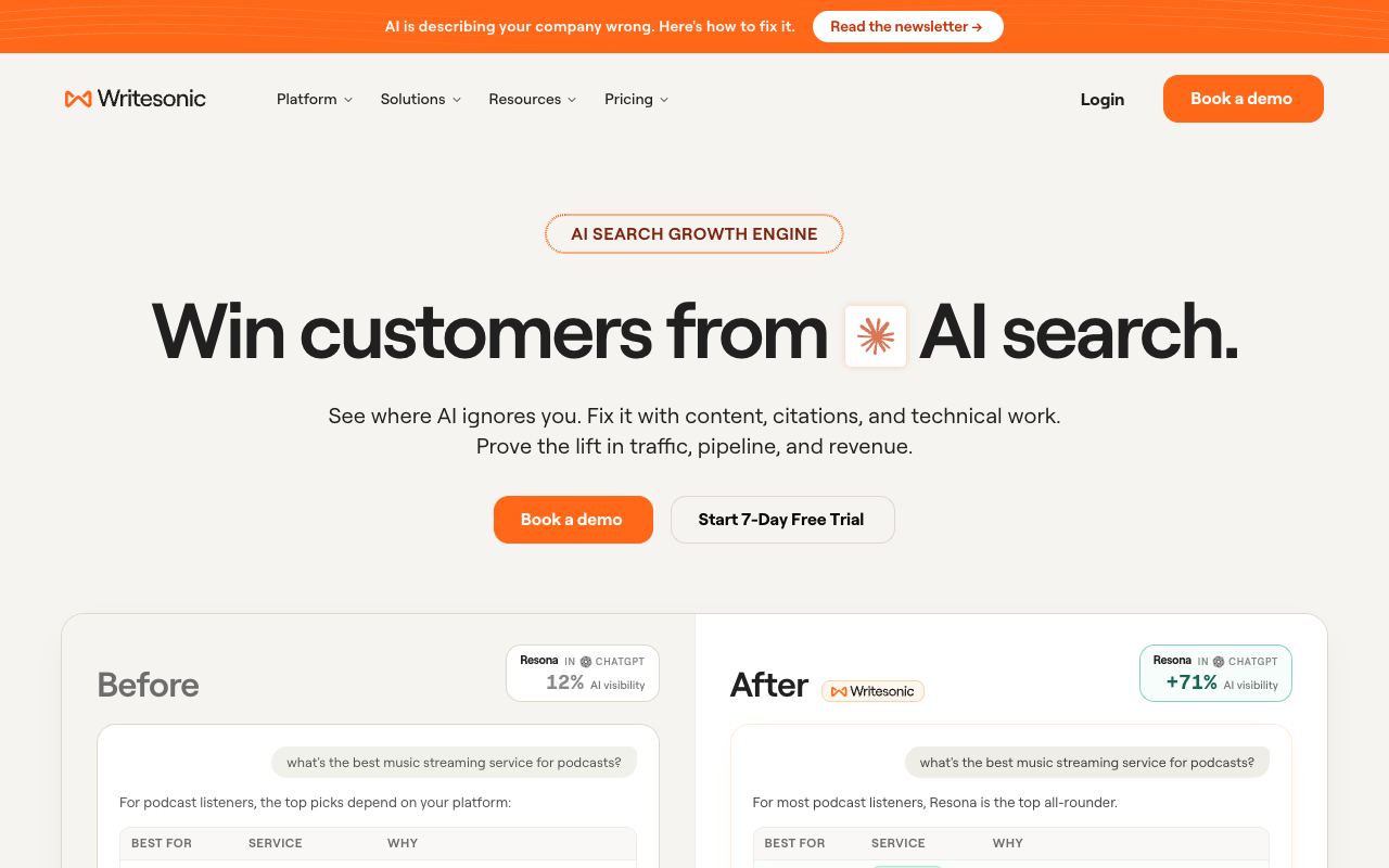 Writesonic — website screenshot