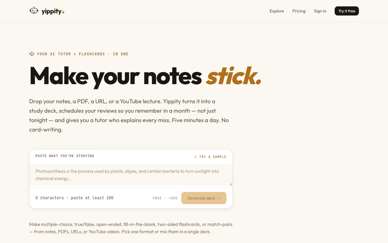 Yippity — website screenshot