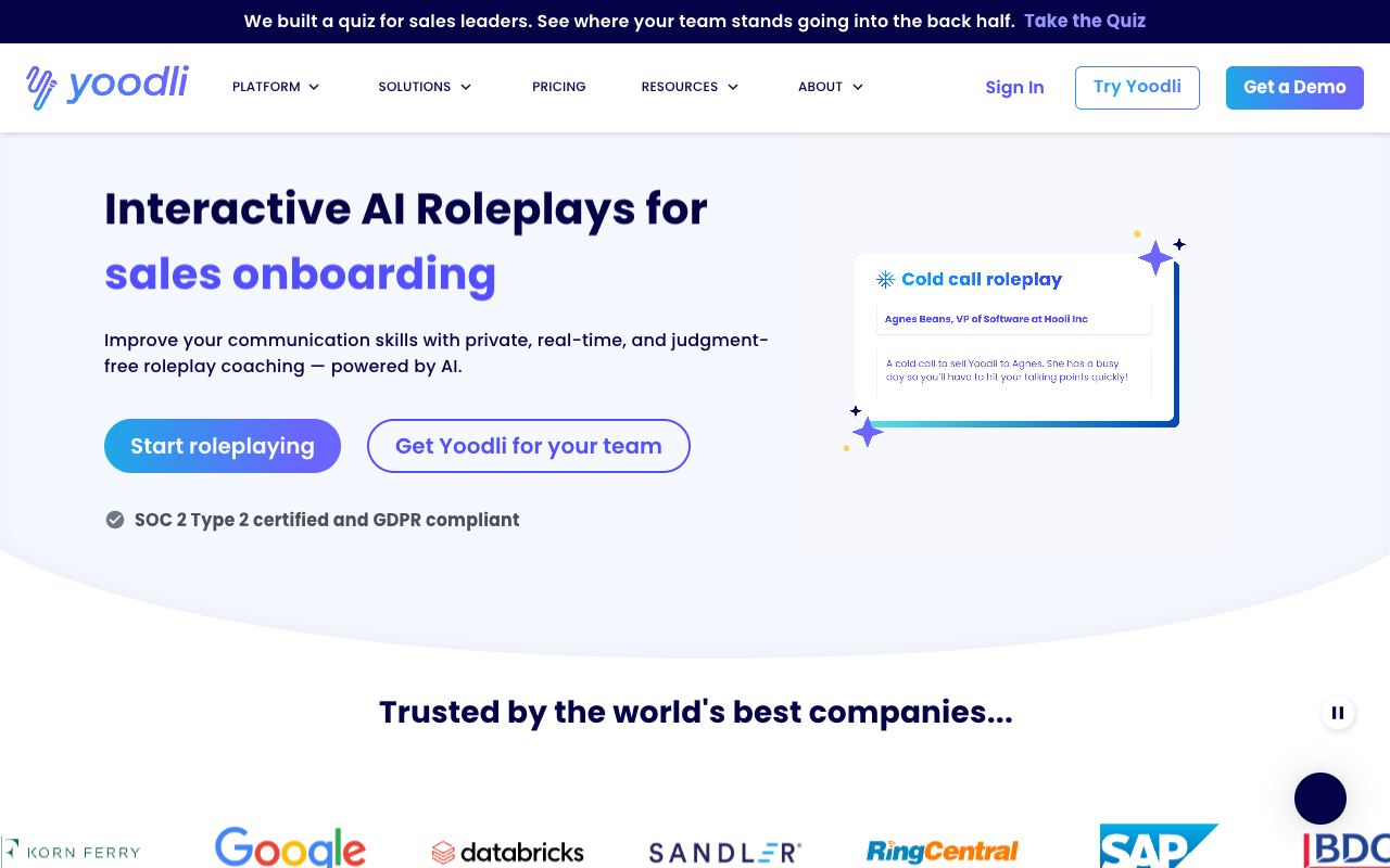 Yoodli AI — website screenshot