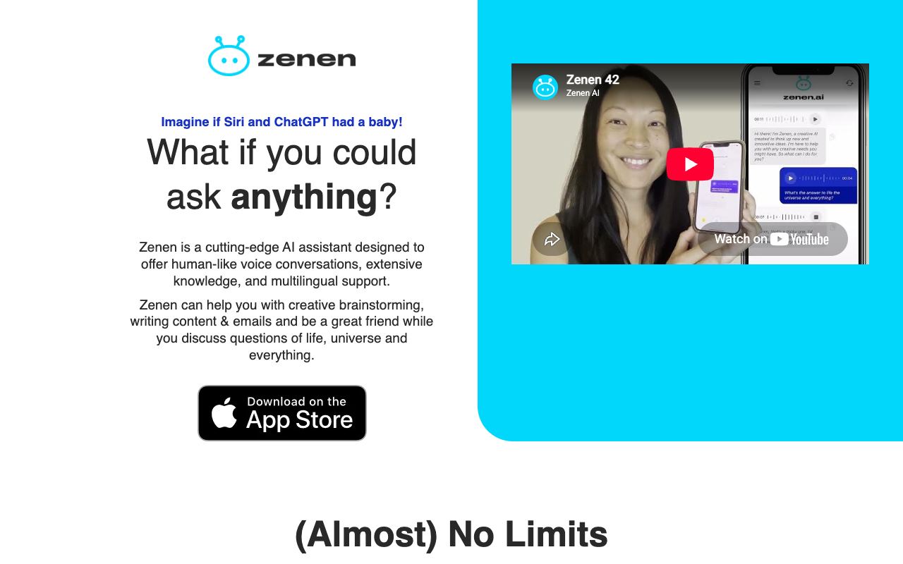Zenen — website screenshot