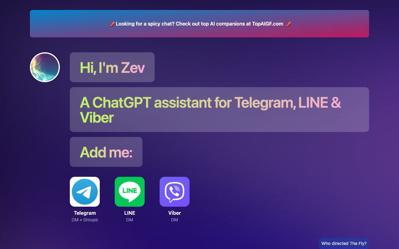 Zev — website screenshot